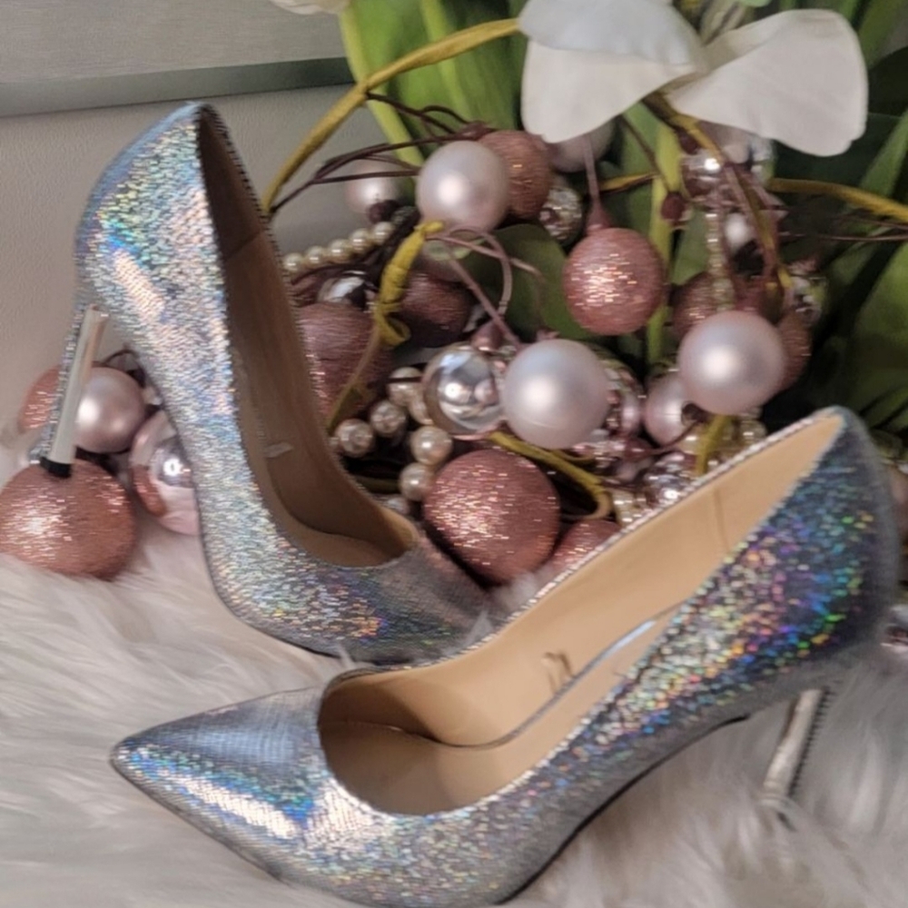 Jessica simpson Silver Snakeskin REXAH PUMP High Heelse Size7